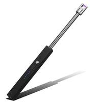 Briquet électrique à Long col coupe-vent sans flamme Rechargeable par USB avec protection sûre pour la maison, la cuisine, le barbecue et le Camping