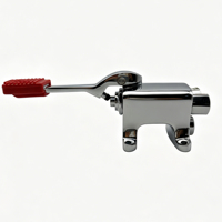 Robinet de cuisine à bec col de cygne sans poignée, à eau chaude uniquement, avec valve à pédale, filetage G1/2, en laiton sans plomb, finition chromée