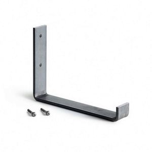 Custom Modern Iron Metal Scaffold Board Industrial Kitchen Floating Open Rustic J <b>Brackets</b> Single-Side <b>Black</b> Powder Coated 75lbs - Product Image 3