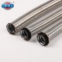 Tuyau tressé en PTFE doublé SUS316, faible flexibilité, raccords filetés mâle-femelle, résistance à la corrosion, pour connecter pompe et vanne