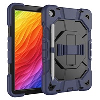 Étui de protection pour tablette Tab A9+ A9PIUS avec sangle de maintien en silicone anti-chute et support rotatif, finition mate et antichoc