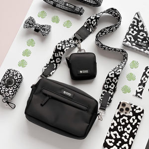 Asil düz renk özel tasarımcı kayış seyahat kılıfı baskı logonuz ile köpek bakımı çanta Crossbody köpek yürüyüş çantası - Product Image 1