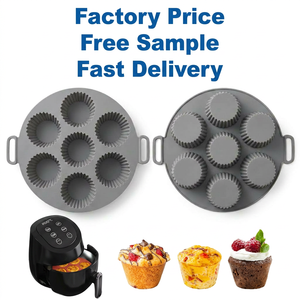 Stampo da Forno <span class=keywords><strong>in</strong></span> <span class=keywords><strong>Silicone</strong></span> Riutilizzabile Antiaderente da 7 Cavità <span class=keywords><strong>per</strong></span> Cupcake, <span class=keywords><strong>per</strong></span> <span class=keywords><strong>Friggitrice</strong></span> <span class=keywords><strong>ad</strong></span> <span class=keywords><strong>Aria</strong></span> e Forno - Utensile da Cucina Personalizzabile <span class=keywords><strong>per</strong></span> Alimenti, Senza BPA - Product Image 1
