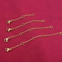 Chaîne d'extension à fermoir homard Aceworks |   Collier et bracelet en acier inoxydable plaqué or 18 carats, extension pour la fabrication de bijoux DIY