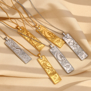 Collana con 12 Costellazioni Zodiacali, Pendente in Acciaio Inox con Carte dei Tarocchi, Regalo di Compleanno per Donne, Oroscopi - Product Image 3