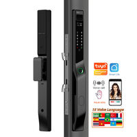 Serrure de porte intelligente en aluminium étanche avec caméra et carte mémoire, application TUYA WIFI, reconnaissance faciale