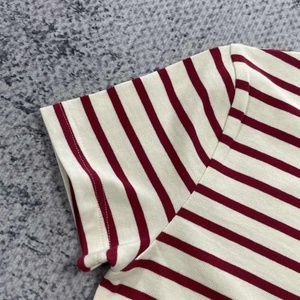 TS4154 T-Shirt a <span class=keywords><strong>Righe</strong></span> 100% Cotone di Alta Qualità Personalizzata Casual Ecologica Rossa <span class=keywords><strong>e</strong></span> Bianca a Manica Corta per Uomo - Product Image 6