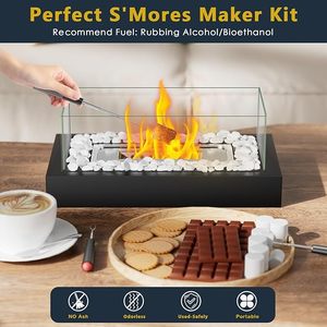 Foyer de table Portable Smores Maker <span class=keywords><strong>Kit</strong></span> Intérieur/Extérieur Mini <span class=keywords><strong>Cheminée</strong></span> Table Top Decor Home Patio - Product Image 3