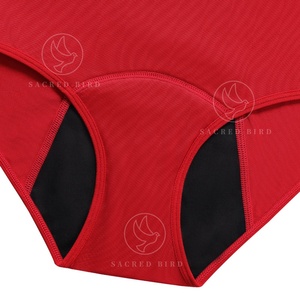 Mutande Mestruali da Donna a Tre Strati Traspiranti in Cotone con Fondo Ondulato Allungato Anti-Perdite Laterali - Product Image 4