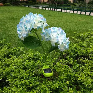 Оптовые продажи освещение темно-Solar Simulation Flower Outdoor Lamp LED Hydrangea Light Highlight Garden Decoration Lawn Glow In The Dark