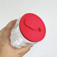 Couvercles en silicone colorés de remplacement en gros pour pot de canette de bière en verre de 16oz tasse à gobelet avec bouchon amovible