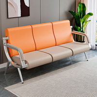 Chaises de salon et de salle d'attente d'aéroport en cuir en forme de L modernes et abordables, canapé-banc de réception de luxe pour hôpital