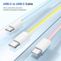 Câble de charge tressé 1M 2M 60W Type C vers Type C pour iPhone 15, câble de données à charge rapide 60W pour iPhone 15 Pro Max, câble USB C