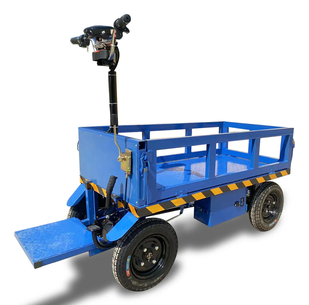 Camion à plat électrique de chariot électrique de chariot de transport de quatre roues 1000kg pour le transport court de distance