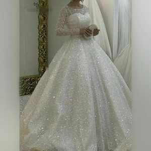 Vestido de Novia con Brillos, Vestidos de Novia de Gala con Mangas Largas, Tallas Grandes, Vestidos de Novia de Princesa para Mujer, Robe De Marier 2026 - Product Image 3