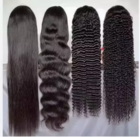 Perruque 360 Full Lace en Cheveux Humains, Perruques Brésiliennes en Cheveux Humains Vierges, Perruques Lace Front Pas Chères, Perruques Frontales HD Transparentes pour Femmes Noires