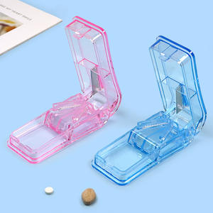 Scatola Portapillole in Plastica Mini Pratica e Creativa con <span class=keywords><strong>2</strong></span> Funzioni, Taglia Pillole e Separatore di Farmaci, Vendita all'Ingrosso - Product Image 2