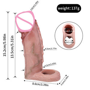 FAAK 7 Styles Silicone Liquide Gode Creux Pénis Masculin Agrandir Manchon Pour Hommes Retarder L'éjaculation Sex Toys Mâle Cock Cover Produit - Product Image 6