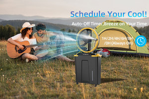 22L Rechargeable Misting Fan <b>with</b> Auto Oscillation LED <b>Light</b> <b>Timer</b> Control & Remote Battery Operated Outdoor Water Spray Fan - Product Image 3