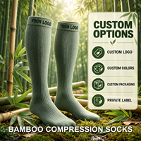 Fabricant de chaussettes de compression en fibre de bambou en gros – Chaussettes de compression graduée professionnelles à soutien ferme pour la course et les voyages