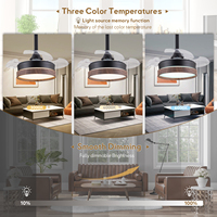 Ventilateur de plafond moderne de 28 pouces avec éclairage LED, télécommande, moteur DC, construction en fer, idéal pour chambre à coucher, salon, chambre d'amis