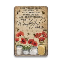 Suministro de fábrica mercado de flores Vintage Retro girasol placas de Metal jardín carteles de chapa arte hogar decorativo regalo cartel
