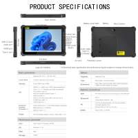 Tablette Windows 11 de 10,1 pouces, étanche IP65, résistante à la poussière, écran HD 700 nits, 4G LTE, GPS, Intel N5100, 128 Go, pour le travail sur le terrain
