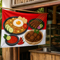 Drapeau publicitaire rectangulaire 3x5 pieds avec logo personnalisé, résistant aux plis, en polyester non tissé, impression numérique, protection UV extérieure
