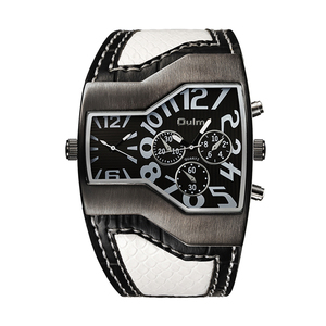 Montre en cuir pour hommes, horloge <span class=keywords><strong>à</strong></span> double heure, mouvement <span class=keywords><strong>à</strong></span> <span class=keywords><strong>quartz</strong></span> japonais, 6 couleurs, tendance, marque originale, 2018, 1220 - Product Image 5