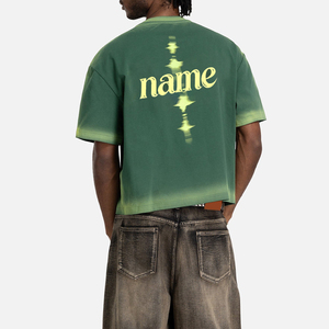 Camiseta Personalizada para Hombre, Premium, 100% Algodón, Estilo Oversize, Lavado Degradado, Cuello Redondo, Antiarrugas, Transpirable, Ecológica, Estilo Urbano Vintage - Product Image 3