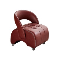 Tabouret coulissant en cuir touffeté avec dossier incurvé, en TPR anti-rayures, résistant à la déformation, gain de place pour la maison