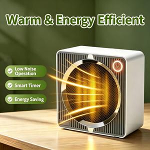 Calentador Eléctrico Portátil de Cerámica PTC para el Hogar, 500W, Protección Contra Sobrecalentamiento, Protección Contra Volcaduras, Tamaño Pequeño, Control Manual - Product Image 2