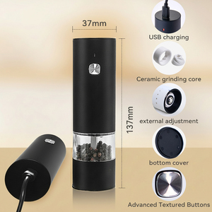 Factory USB Rechargeable Handheld <b>Pepper</b> Shaker Stainless Steel Coarse Mill BSCI Audited Wholesaler - Product Image 2
