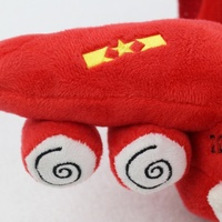 Avion en peluche rouge doux et réaliste avec votre logo