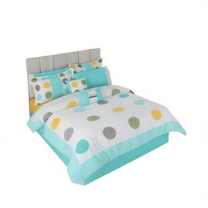 Juego de Funda de Edredón Mary Blue de 10 Piezas con Diseño de Puntos, Estilo Moderno para el Hogar - Product Image 1