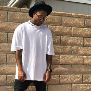 Luxury Boxy Custom White 230 Gsm 100% Cotton Heavyweight Oversized T-Shirt Bland <b>Thick</b> Drop Shoulder Print t Shirt - Product Image 1