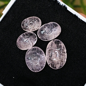 Lot de 5 pièces AAA 63cts naturel sans défaut 6mm hauteur rose Morganite sculpture pierre précieuse coupe de précision pour bijoux ou Art - Product Image 3