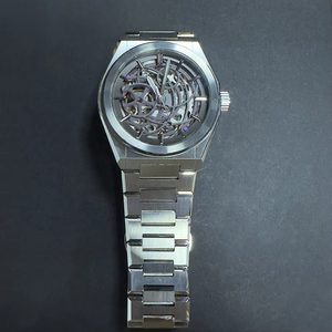 Reloj mecánico esqueleto de acero inoxidable completamente automático para hombre 2025, multifuncional, OEM, ODM, logotipo personalizado, hueco luminoso - Product Image 2