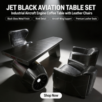 Bureau de direction vintage industriel style avion, en aluminium vieilli, style aviation antique, rétro, mi-siècle