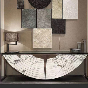 Table d'entrée en acier inoxydable de luxe italienne moderne haut de gamme, armoire Visionnaire pour hôtel, salon, salle à manger - Product Image 2