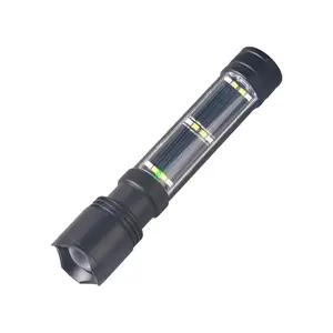 Wholesale 1500lm Super Bright USB & Solar Rechargeable Tactical LED Flashlight with Phone Charger IP66 for Emergencies