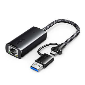 Adaptador USB a Ethernet 2 en 1 UGREEN, Adaptador <span class=keywords><strong>de</strong></span> Red <span class=keywords><strong>de</strong></span> <span class=keywords><strong>1000</strong></span> <span class=keywords><strong>Mbps</strong></span>, Adaptador <span class=keywords><strong>de</strong></span> <span class=keywords><strong>Internet</strong></span> LAN con Cable RJ45 para Computadora Portátil - Product Image 1