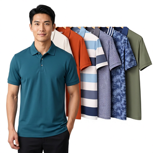 Polo à manches courtes pour hommes, pour affaires et loisirs, couleur unie, T-shirt brodé, nouveaux tissus tricotés à la mode, automne et printemps - Product Image 4