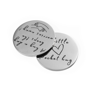 Nhà Sản Xuất Khắc Laser Thư Biểu Tượng Đồng Xu Khoảng Trống Thép Không Gỉ Đồng Xu Trống Túi Ôm Trái Tim Hình Mã Đồng Xu - Product Image 2