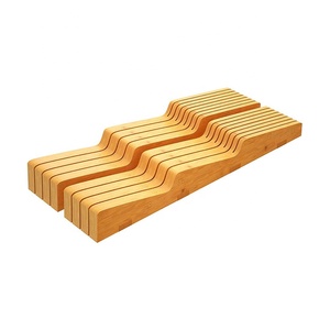 Kitchen Bamboo Knife Block Knife Drawer Organizer Insert Knife Holder Storage for Kitchen