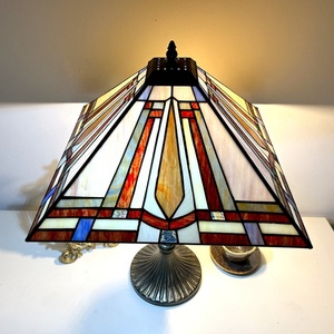 LongHuiJing 16-Inch Mediterranean-Style LED Table Lamp Stained Glass Base Dome Eco-Friendly Flexible Simple AC Colorful - Product Image 4
