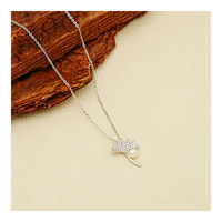 Design gratuito S925 ciondolo foglia di Ginkgo in argento Sterling collana di perle d'acqua dolce da donna gioielli gioielli in argento