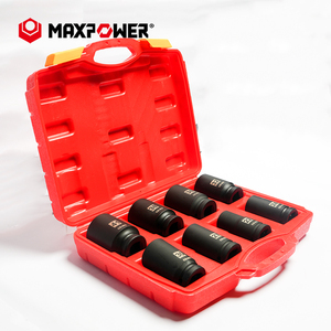 Maxpower xe tải ổ cắm bánh xe dịch vụ tác động ổ cắm bộ 6 điểm 8 mảnh 1 inch ổ đĩa tác động ổ cắm bộ - Product Image 1