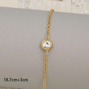 กำไลข้อมือเครื่องประดับแฟชั่นสำหรับผู้หญิงสร้อยข้อมือเครื่องประดับกำไลข้อมือสแตนเลสเครื่องประดับอัญมณีไรน์สโตน - Product Image 1