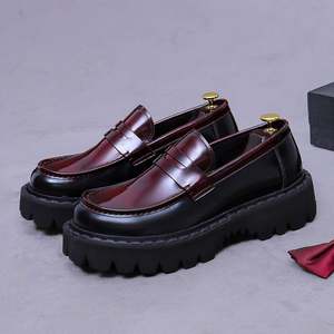 Nouvelles Chaussures Homme 2025 à Enfiler en Cuir Véritable Brillant, Semelle Épaisse, Imperméables et Respirantes pour Bureau et Carrière – Collection Automne - Product Image 5